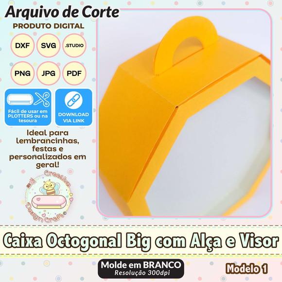 Arquivo de Corte Silhouette Caixa Octogonal Big com Visor 1