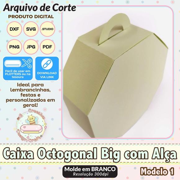 Arquivo de Corte Silhouette Caixa Octogonal Big com Alça