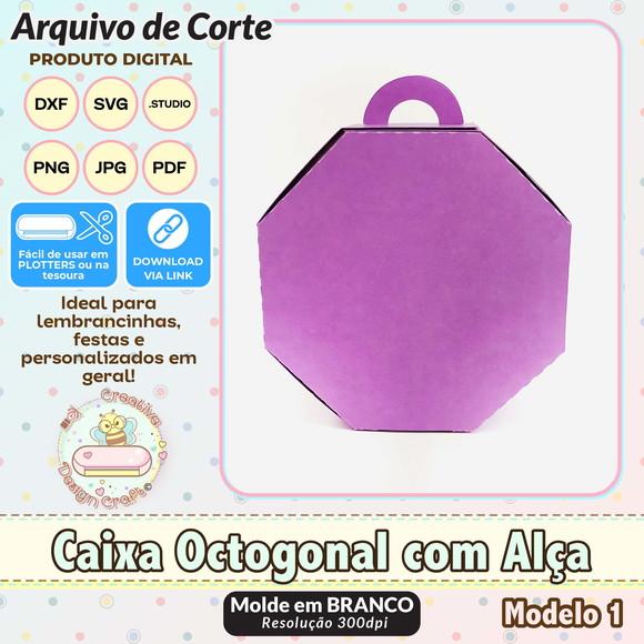 Arquivo de Corte Silhouette Caixa Octogonal com Alça