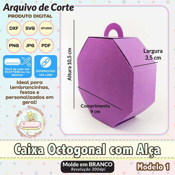 Arquivo de Corte Silhouette Caixa Octogonal com Alça