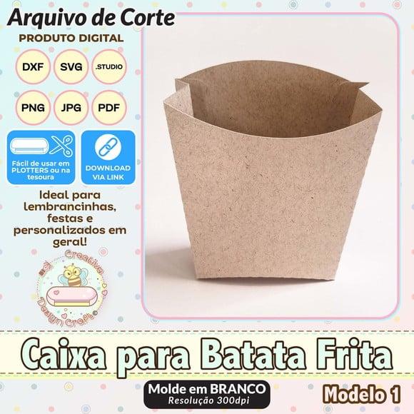 Arquivo de Corte Silhouette Caixa para Batata Frita Modelo 1