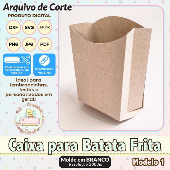 Arquivo de Corte Silhouette Caixa para Batata Frita Modelo 1