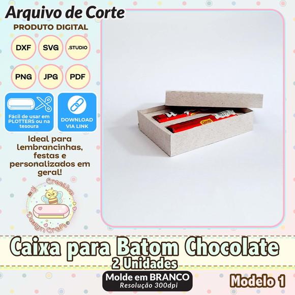 Arquivo de Corte Silhouette Caixa para Batom Chocolate 2 Uni