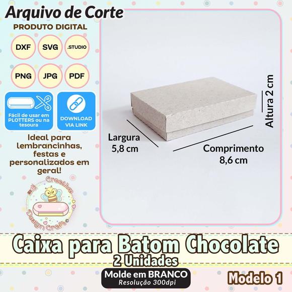 Arquivo de Corte Silhouette Caixa para Batom Chocolate 2 Uni