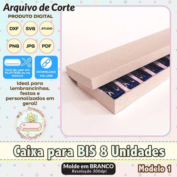 Arquivo de Corte Silhouette Caixa para Bis 8 Unidades