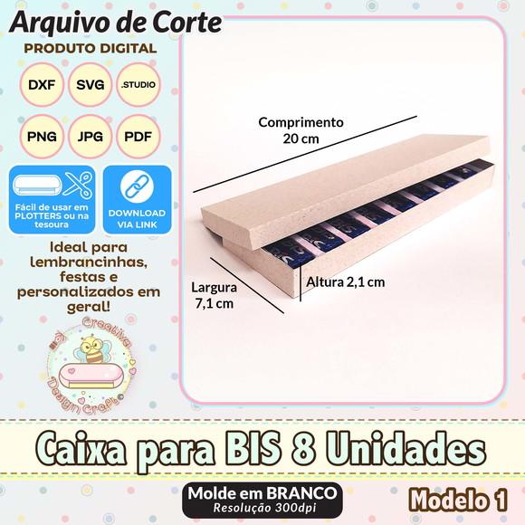 Arquivo de Corte Silhouette Caixa para Bis 8 Unidades