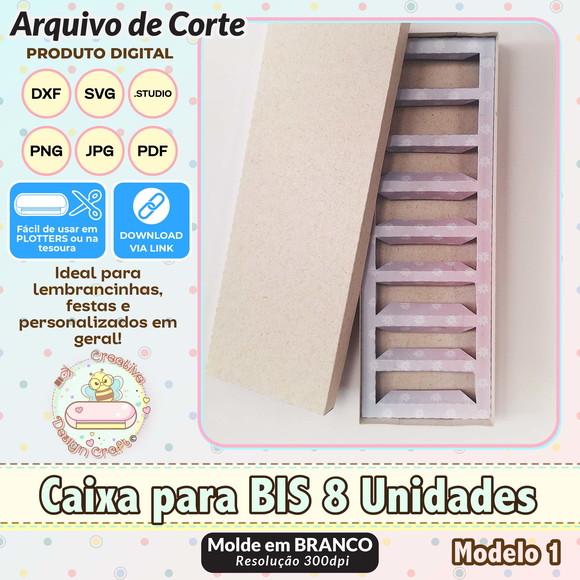 Arquivo de Corte Silhouette Caixa para Bis 8 Unidades