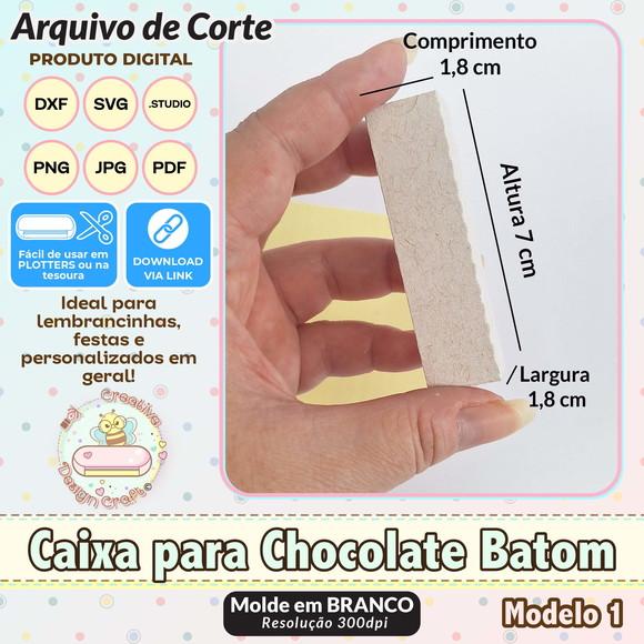 Arquivo de Corte Silhouette Caixa para Chocolate Batom 1