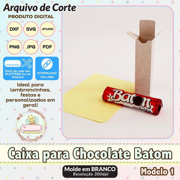 Arquivo de Corte Silhouette Caixa para Chocolate Batom 1