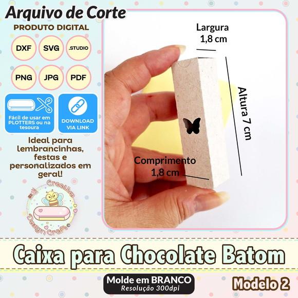 Arquivo de Corte Silhouette Caixa para Chocolate Batom 2