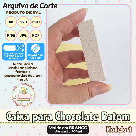 Arquivo de Corte Silhouette Caixa para Chocolate Batom 1