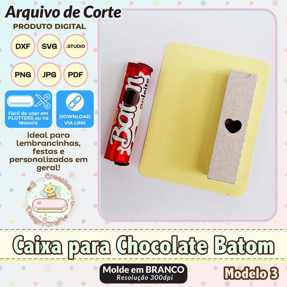 Arquivo de Corte Silhouette Caixa para Chocolate Batom 3