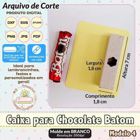 Arquivo de Corte Silhouette Caixa para Chocolate Batom 4