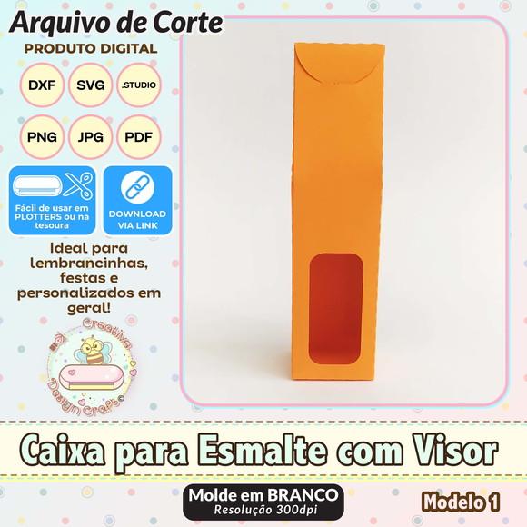 Arquivo de Corte Silhouette Caixa para Esmalte com Visor 1