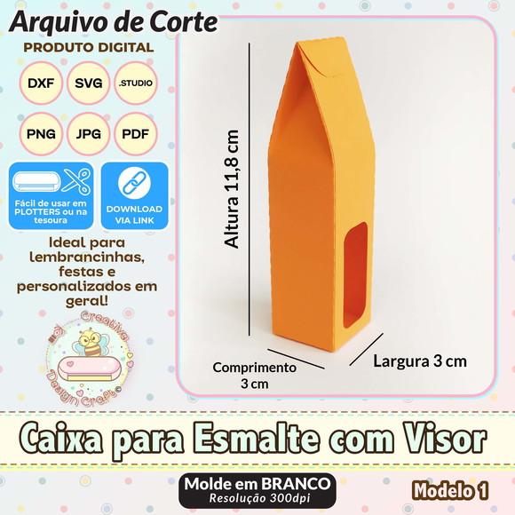 Arquivo de Corte Silhouette Caixa para Esmalte com Visor 1