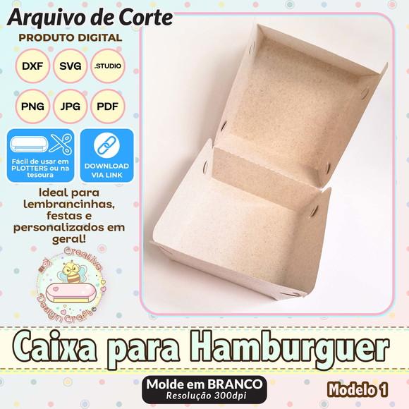 Arquivo de Corte Silhouette Caixa para Hamburguer