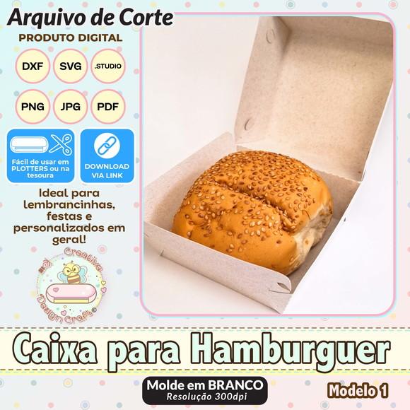 Arquivo de Corte Silhouette Caixa para Hamburguer