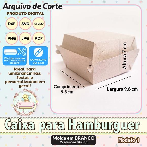 Arquivo de Corte Silhouette Caixa para Hamburguer