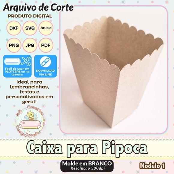 Arquivo de Corte Silhouette Caixa para Pipoca