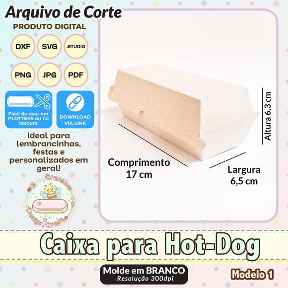 Arquivo de Corte Silhouette Caixa para Hot Dog