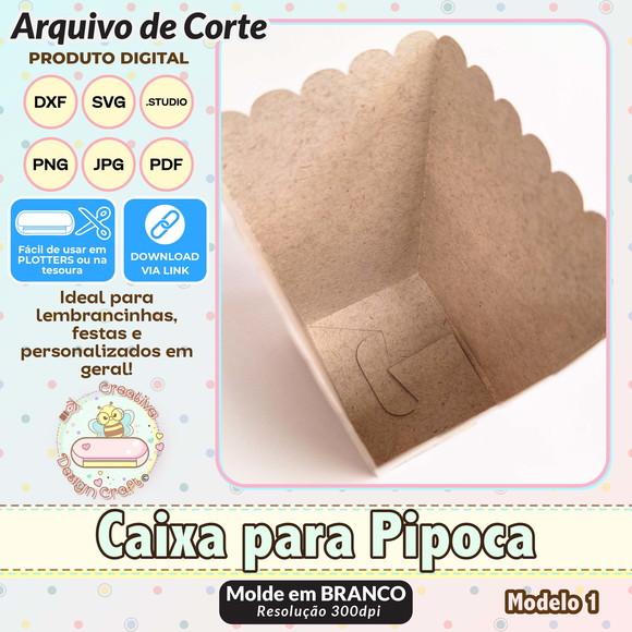 Arquivo de Corte Silhouette Caixa para Pipoca