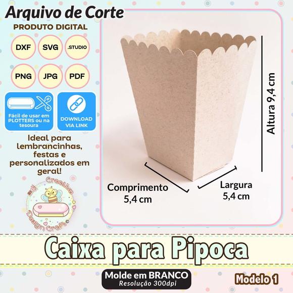 Arquivo de Corte Silhouette Caixa para Pipoca