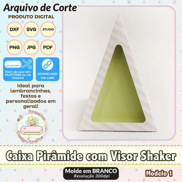 Arquivo de Corte Silhouette Caixa Pirâmide com Visor 1