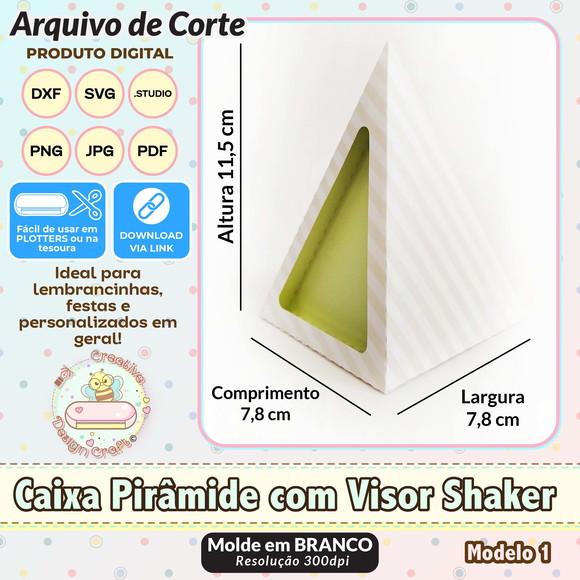 Arquivo de Corte Silhouette Caixa Pirâmide com Visor 1