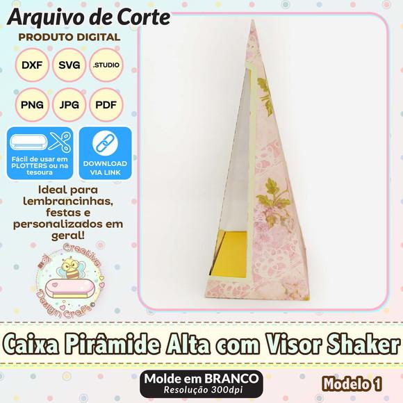 Arquivo de Corte Silhouette Caixa Pirâmide Alta Visor Shaker