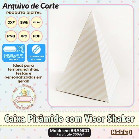 Arquivo de Corte Silhouette Caixa Pirâmide com Visor 1
