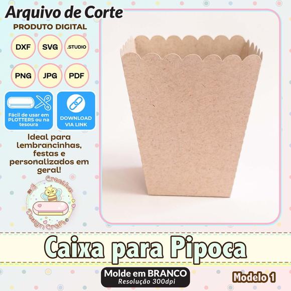 Arquivo de Corte Silhouette Caixa para Pipoca