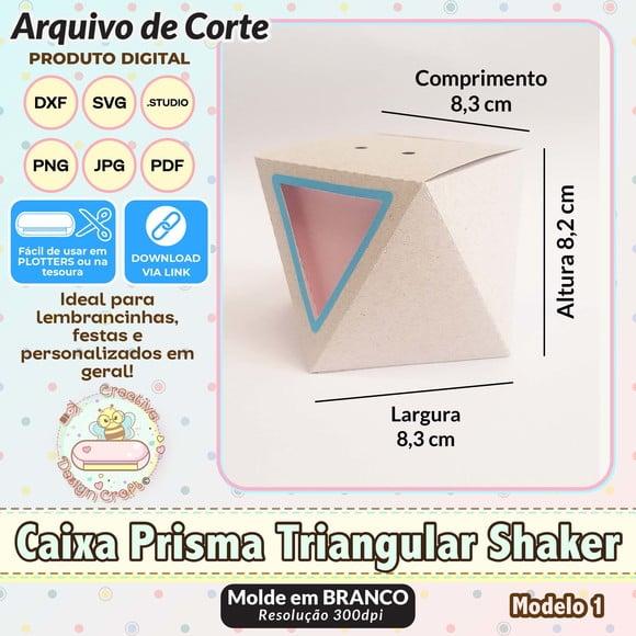 Arquivo de Corte Silhouette Caixa Prisma Triangular Shaker