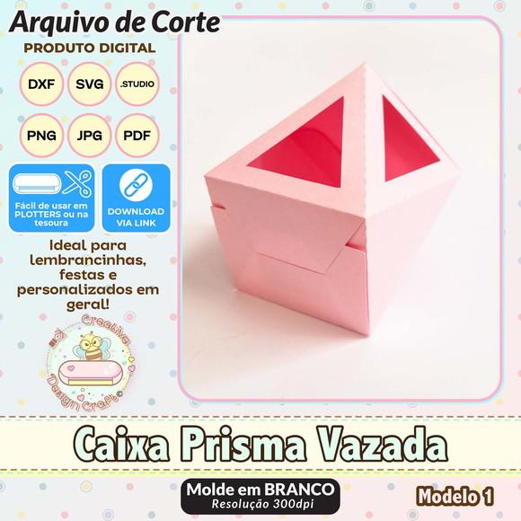Arquivo de Corte Silhouette Caixa Prisma Vazada