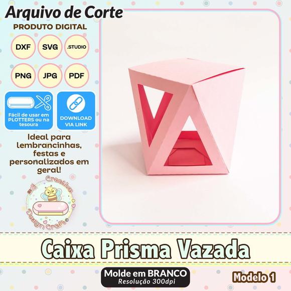 Arquivo de Corte Silhouette Caixa Prisma Vazada