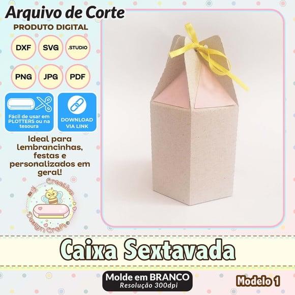 Arquivo de Corte Silhouette Caixa Sextavada Modelo 1