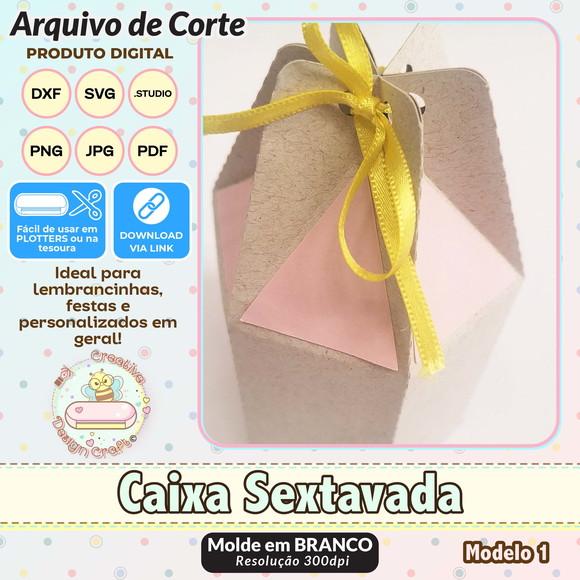 Arquivo de Corte Silhouette Caixa Sextavada Modelo 1