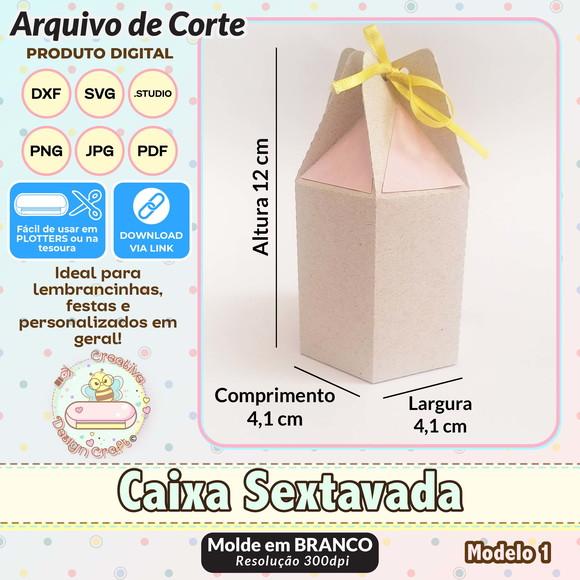 Arquivo de Corte Silhouette Caixa Sextavada Modelo 1