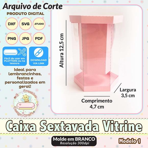 Arquivo de Corte Silhouette Caixa Sextavada Vitrine Modelo 1