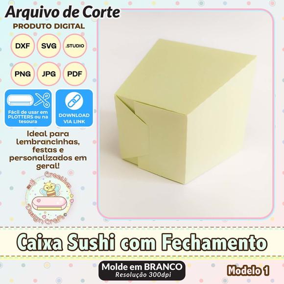 Arquivo de Corte Silhouette Caixa Sushi com Fechamento