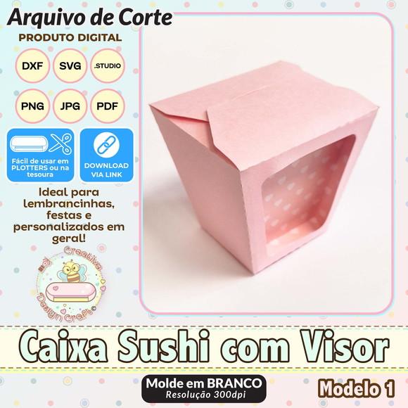 Arquivo de Corte Silhouette Caixa Sushi com Visor