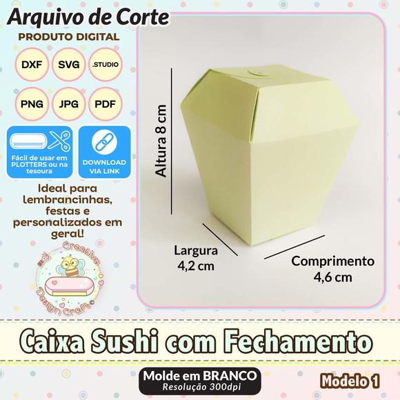 Arquivo de Corte Silhouette Caixa Sushi com Fechamento