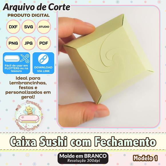 Arquivo de Corte Silhouette Caixa Sushi com Fechamento