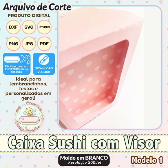 Arquivo de Corte Silhouette Caixa Sushi com Visor