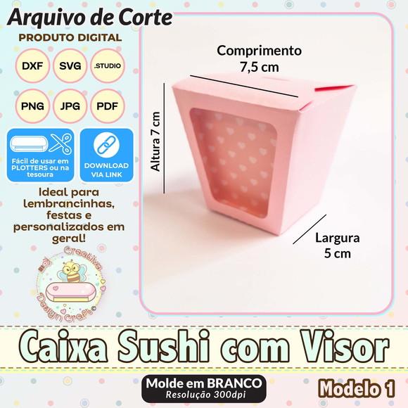 Arquivo de Corte Silhouette Caixa Sushi com Visor