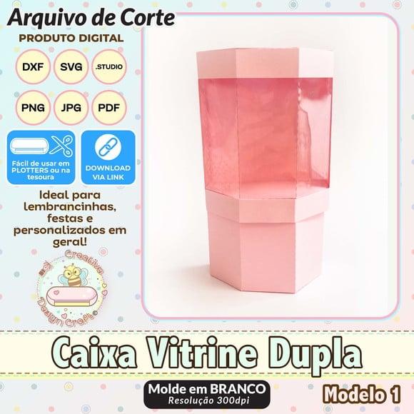 Arquivo de Corte Silhouette Caixa Vitrine Dupla Modelo 1
