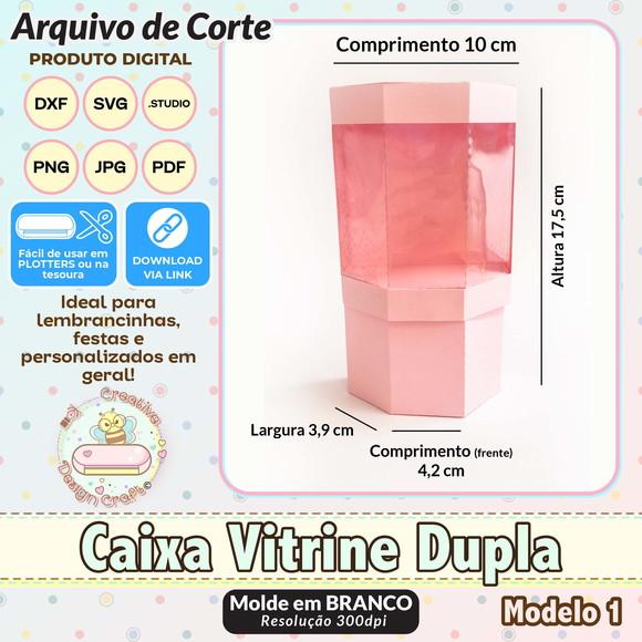 Arquivo de Corte Silhouette Caixa Vitrine Dupla Modelo 1