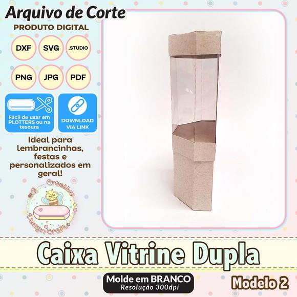Arquivo de Corte Silhouette Caixa Vitrine Dupla Modelo 2