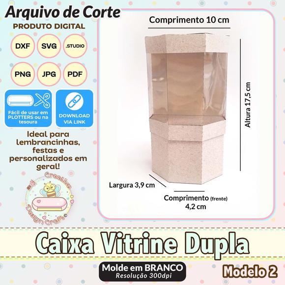 Arquivo de Corte Silhouette Caixa Vitrine Dupla Modelo 2
