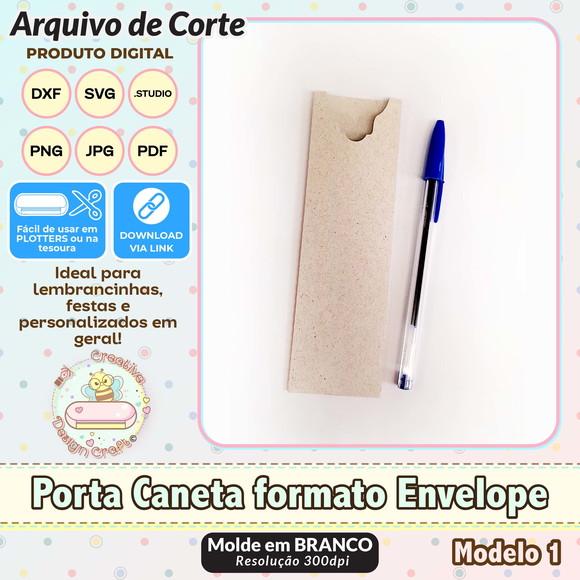 Arquivo de Corte Silhouette Porta Caneta Formato Envelope 1