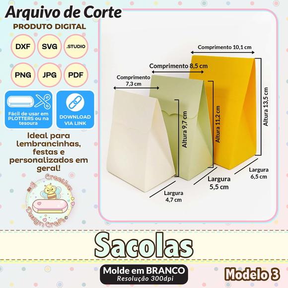 Arquivo de Corte Silhouette Sacola Modelo 3